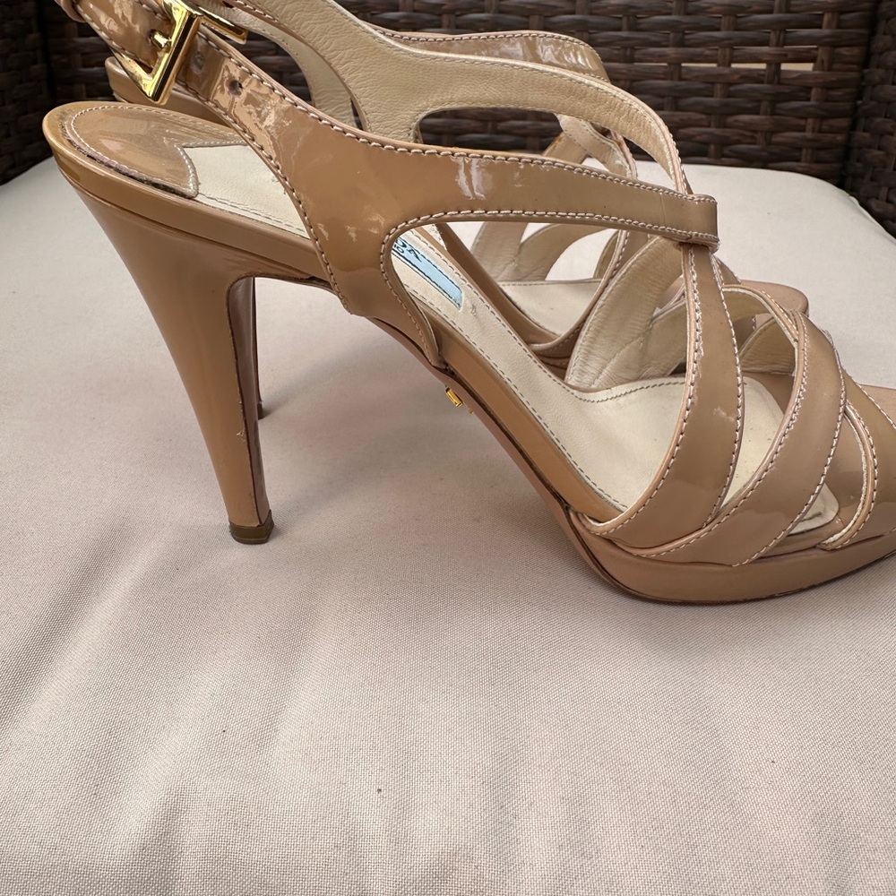Prada Women's Tan Strappy Heels - Picture 2 of 4